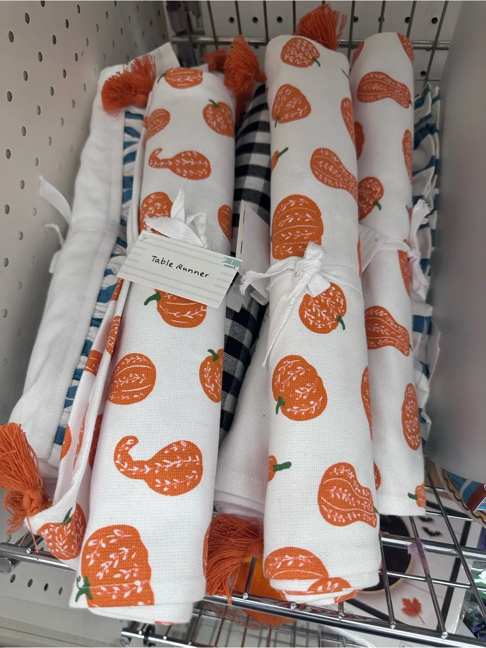 Pumpkin Print tablecloth Runner - 100% Cotton Fall Linen